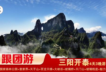 【三陽開泰】張家界國家森林公園/袁家界/天子山/十里畫廊+張家界大峽谷景區(qū)/玻璃橋+天門山國家森林公園/玻璃棧道/天門洞品質(zhì)純玩3晚4日游 